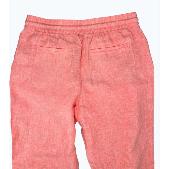 Athleta Retreat Linen Pant Coral Womens Size 12 Lightweight Elastic Waist - Picture 13 of 15